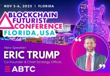 Eric Trump speaks at Florida 2025 Blockchain Futurist Convention